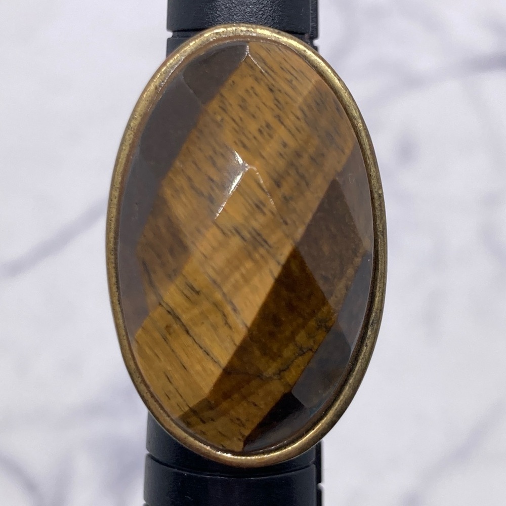 Tiger’s Eye Statement Ring Large Oval Approx Size… - image 5